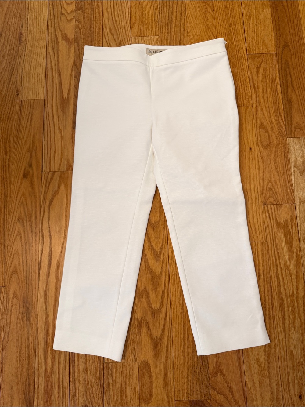 Emilio Pucci White Cotton Ankle Pants Size 10